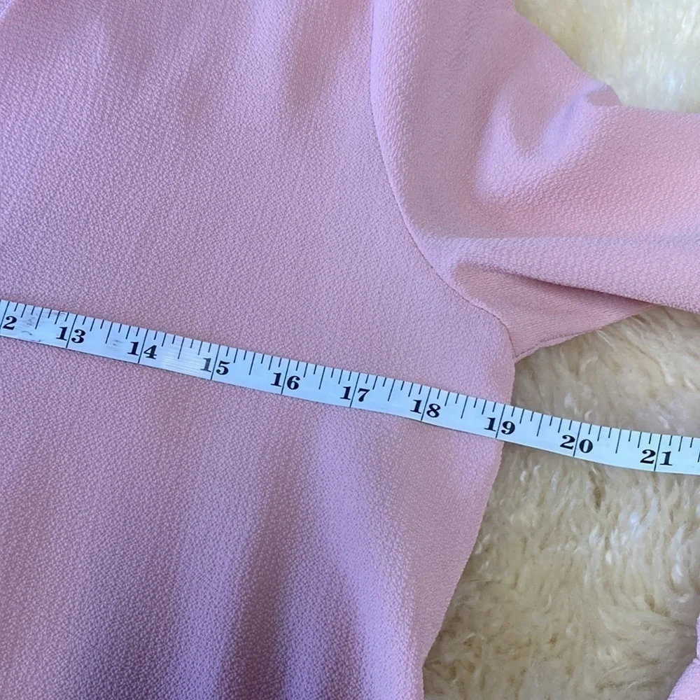 Pink V neck cut out blouse size L